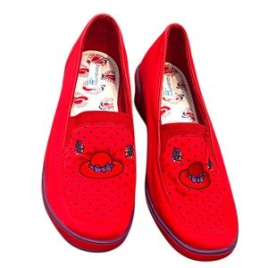 Vintage Red Hat Society Grasshoppers by Ked's Women's Slip On Plush Loafers 8.5M
